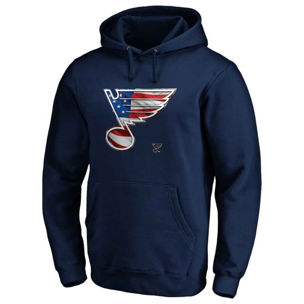 NHL St. Louis Blues Banner Wave Logo Pullover Hoodie - Navy