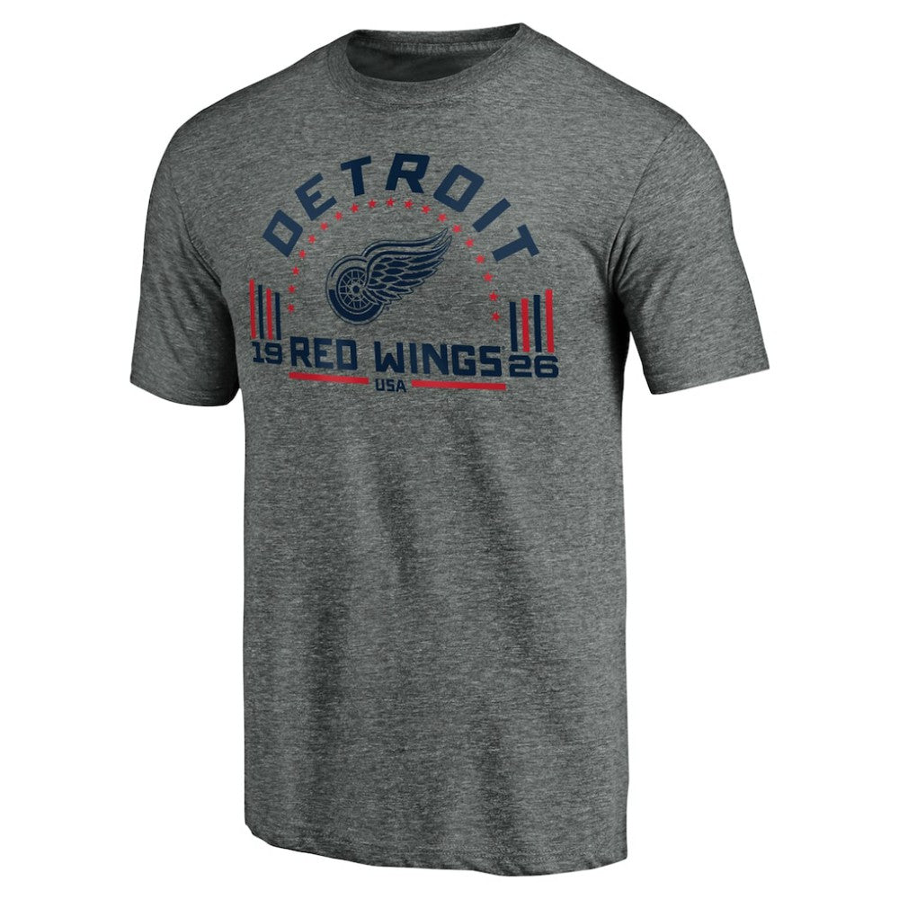 NHL Detroit Red Wings Team Freedom Tri-Blend T-Shirt - Heathered Gray