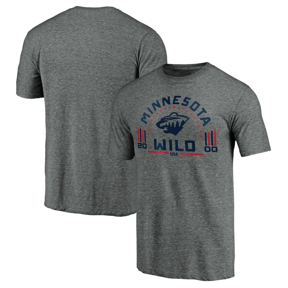 NHL Minnesota Wild Team Freedom Tri-Blend T-Shirt - Heathered Gray
