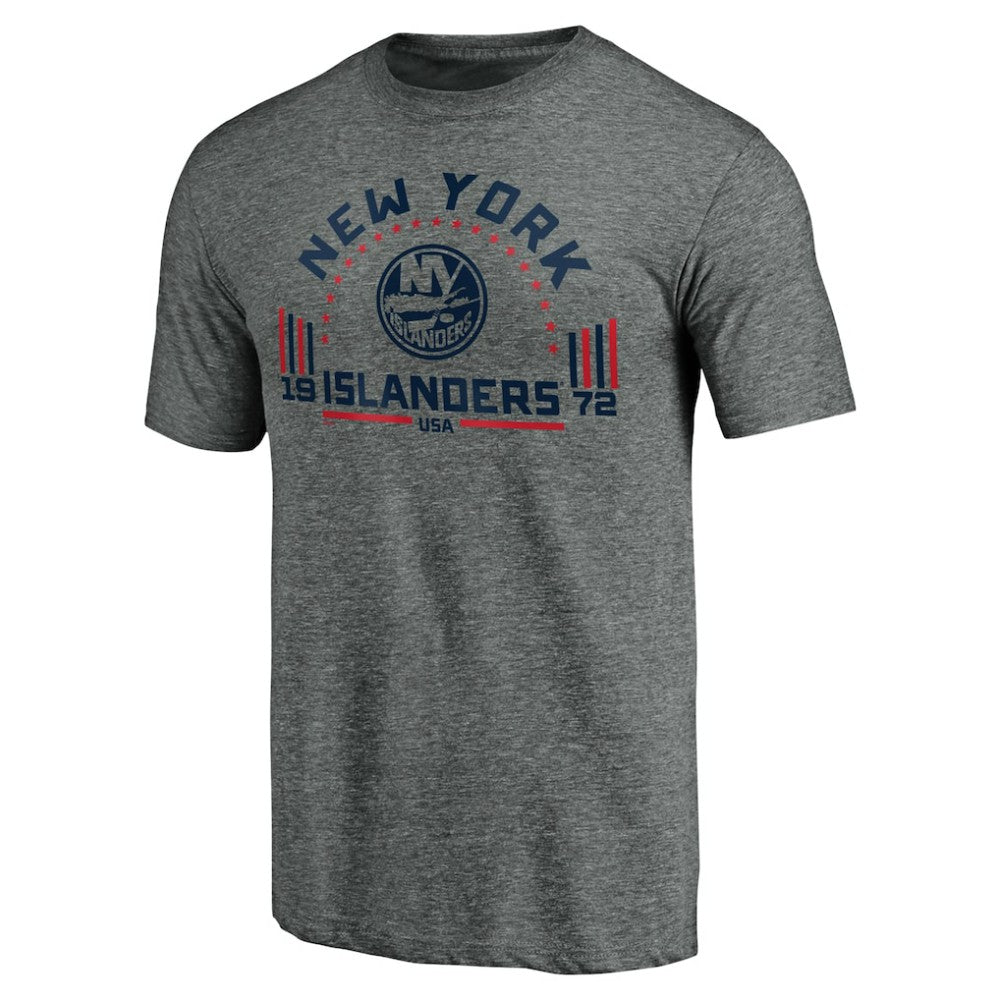 NHL New York Islanders Team Freedom Tri-Blend T-Shirt - Heathered Gray