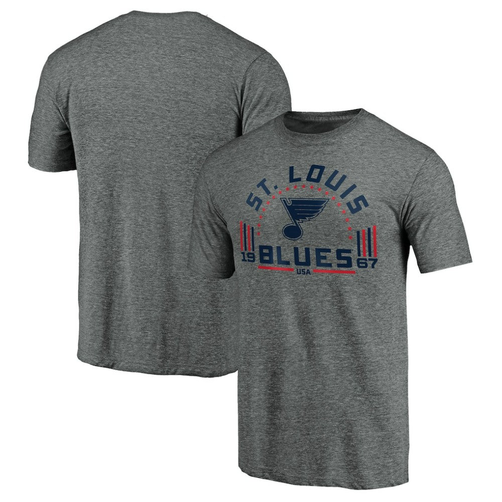 NHL St. Louis Blues Team Freedom Tri-Blend T-Shirt - Heathered Gray