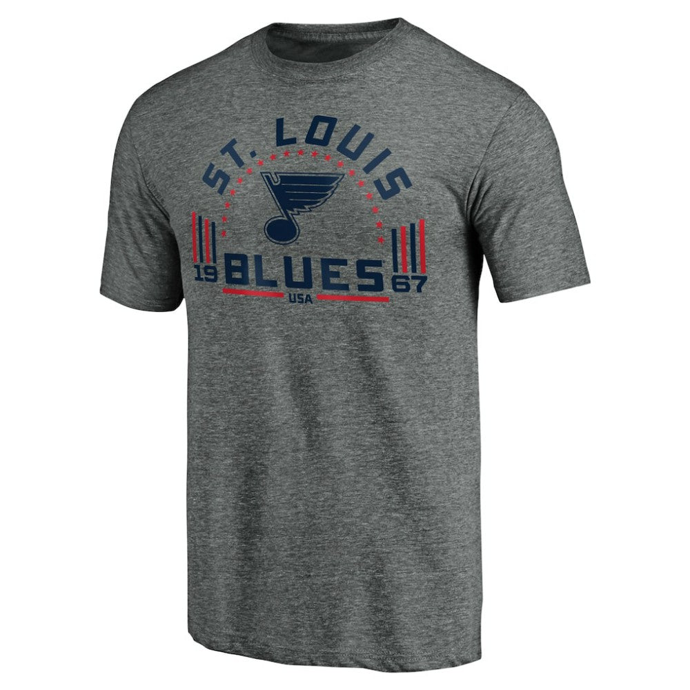 NHL St. Louis Blues Team Freedom Tri-Blend T-Shirt - Heathered Gray