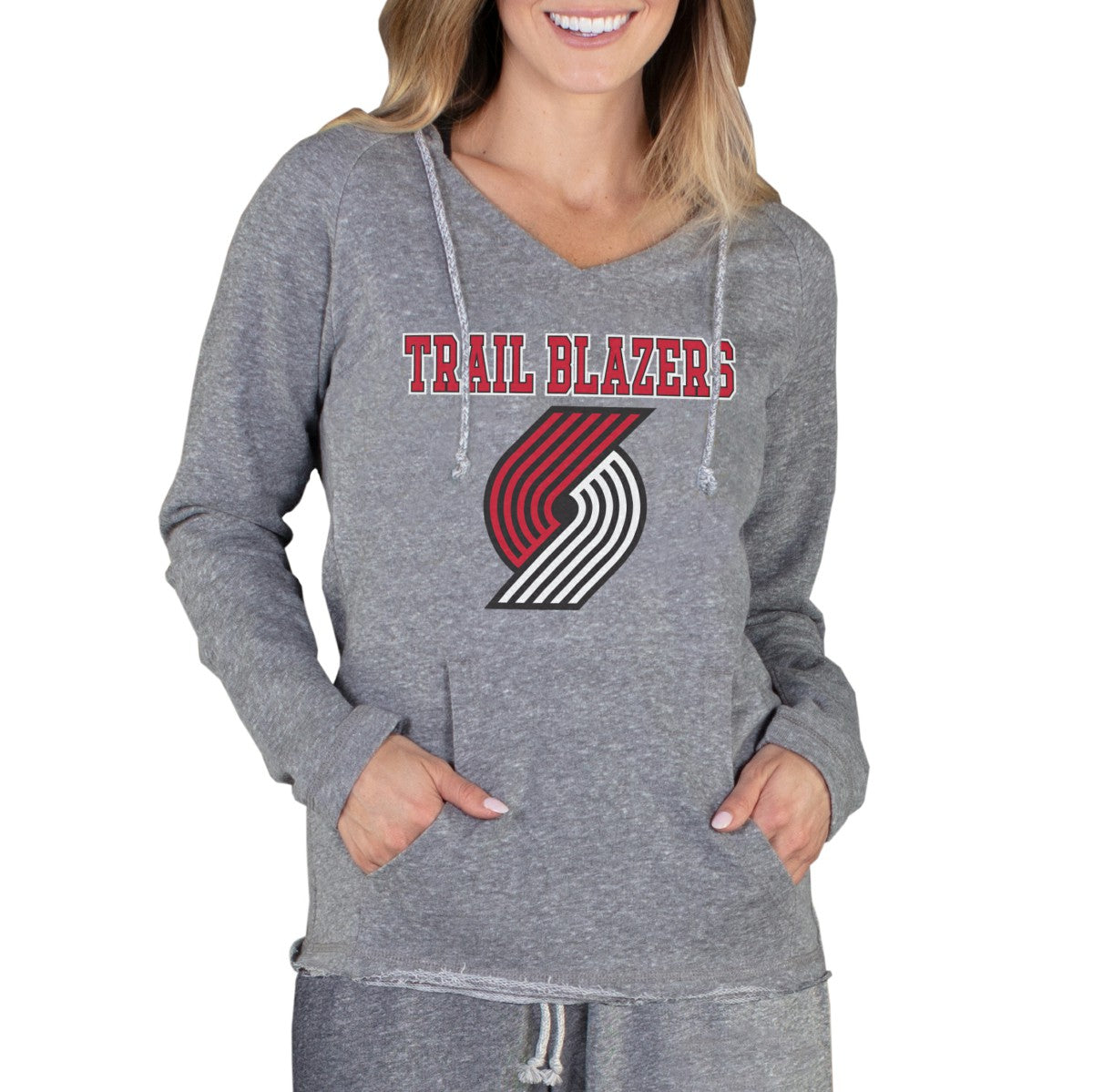 Portland Trail Blazers Concepts Sport Women's Mainstream Terry Hooded Top Gray