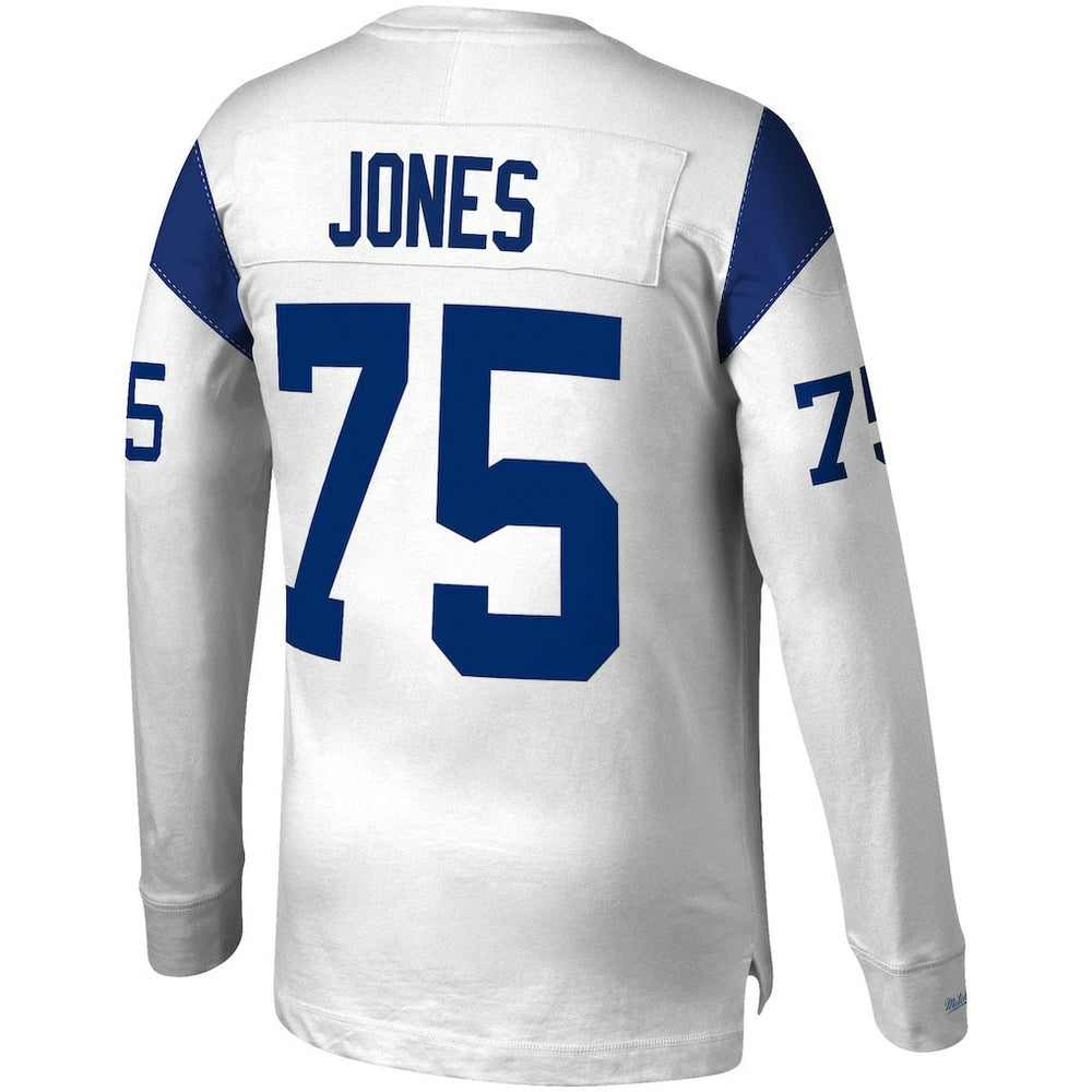 Deacon Jones Los Angeles Rams Throwback Retired Player Name & Number Long Sleeve Top White