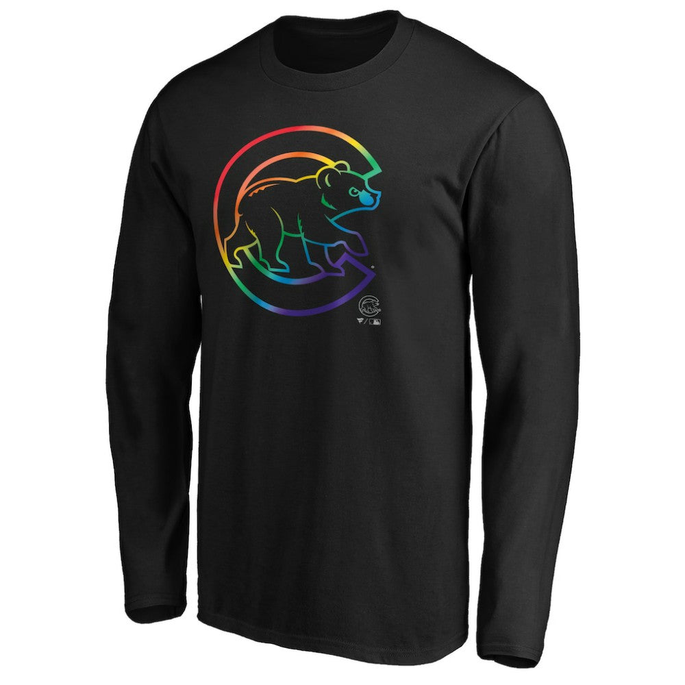 Chicago Cubs Team Pride Logo Long Sleeve T-Shirt - Black T-shirts