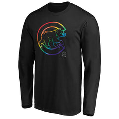 Chicago Cubs Team Pride Logo Long Sleeve T-Shirt - Black T-shirts