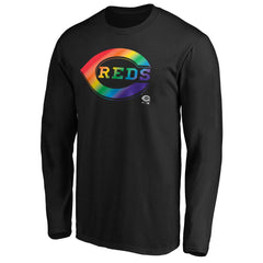 Cincinnati Reds Team Pride Logo Long Sleeve T-Shirt - Black T-shirts