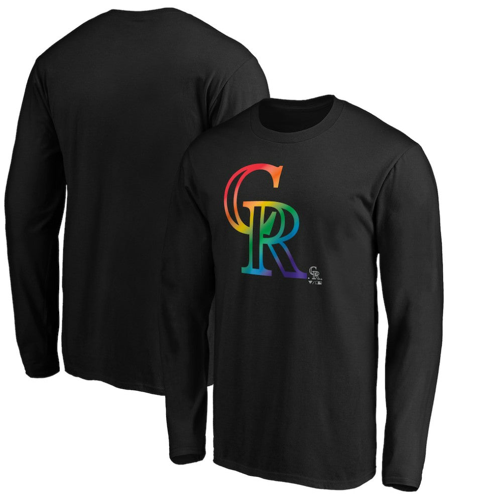 Colorado Rockies Team Pride Logo Long Sleeve T-Shirt - Black T-shirts