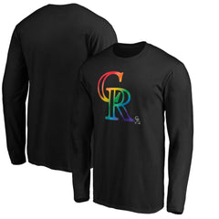 Colorado Rockies Team Pride Logo Long Sleeve T-Shirt - Black T-shirts