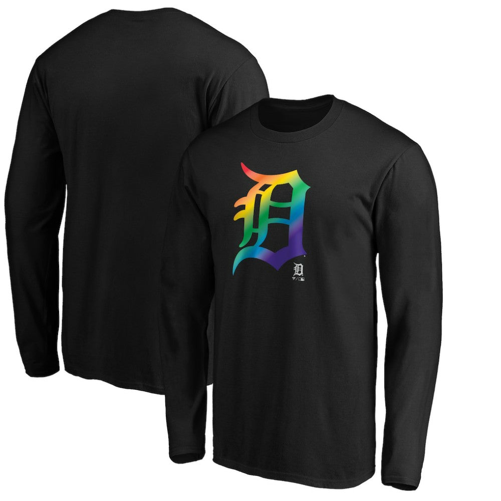 Detroit Tigers Team Pride Logo Long Sleeve T-Shirt - Black T-shirts