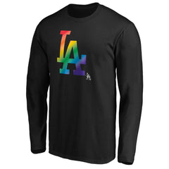 Los Angeles Dodgers Team Pride Logo Long Sleeve T-Shirt - Black T-shirts