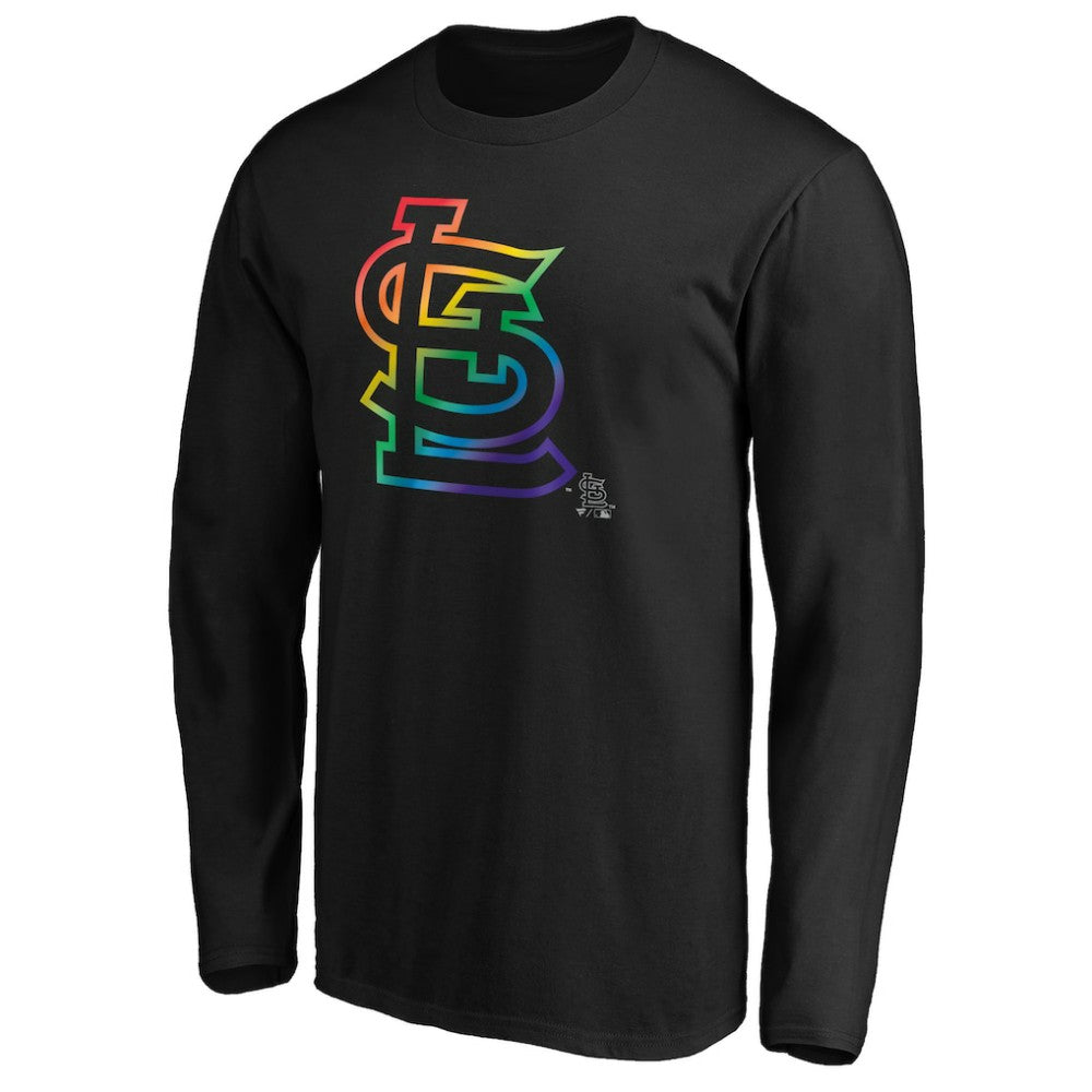 St. Louis Cardinals Team Pride Logo Long Sleeve T-Shirt - Black T-shirts