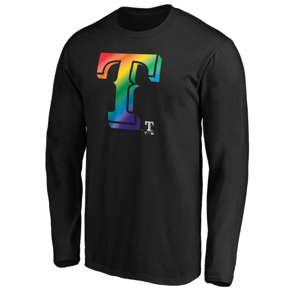 Texas Rangers Team Pride Logo Long Sleeve T-Shirt - Black T-shirts