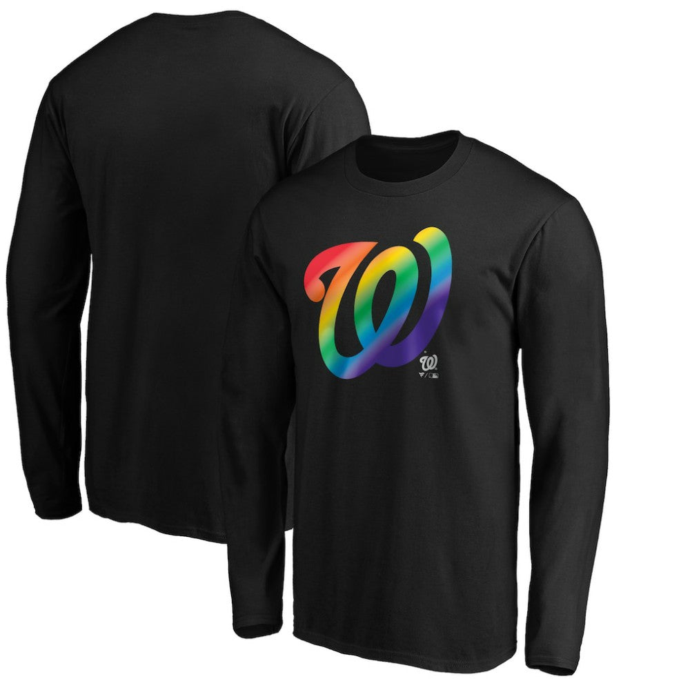 Washington Nationals Team Pride Logo Long Sleeve T-Shirt - Black T-shirts