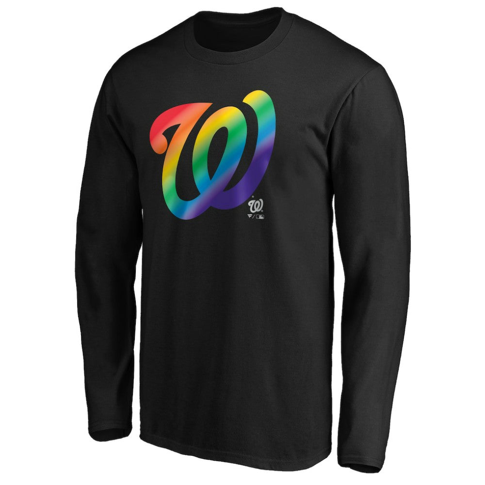 Washington Nationals Team Pride Logo Long Sleeve T-Shirt - Black T-shirts