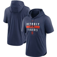 Detroit Tigers Nike Home Team Short Sleeve Hoodie Top - Navy Hoodies