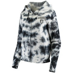 Las Vegas Raiders New Era Women's Tie Dye Fleece Full-Zip Hoodie Black