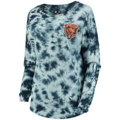 Chicago Bears New Era Women's Tie-Dye Long Sleeve T-Shirt Navy