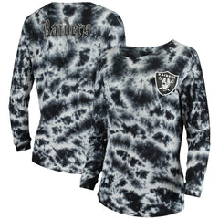 Las Vegas Raiders New Era Women's Tie-Dye Long Sleeve T-Shirt Black