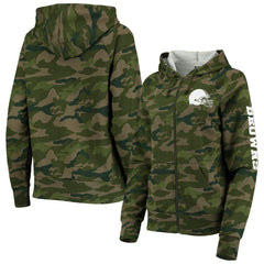 Cleveland Browns New Era Women's Raglan Full-Zip Hoodie Camo