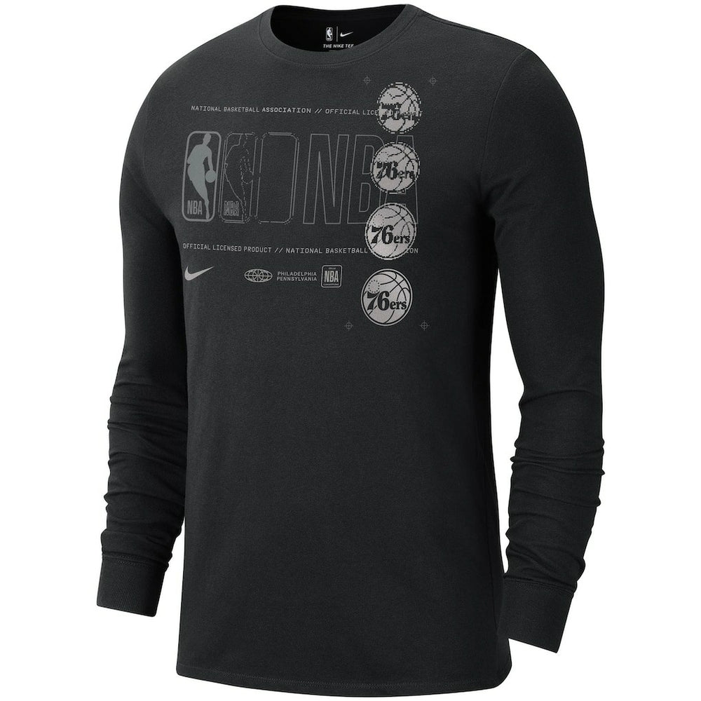 Philadelphia 76ers Courtside Chrome Long Sleeve T-Shirt Black