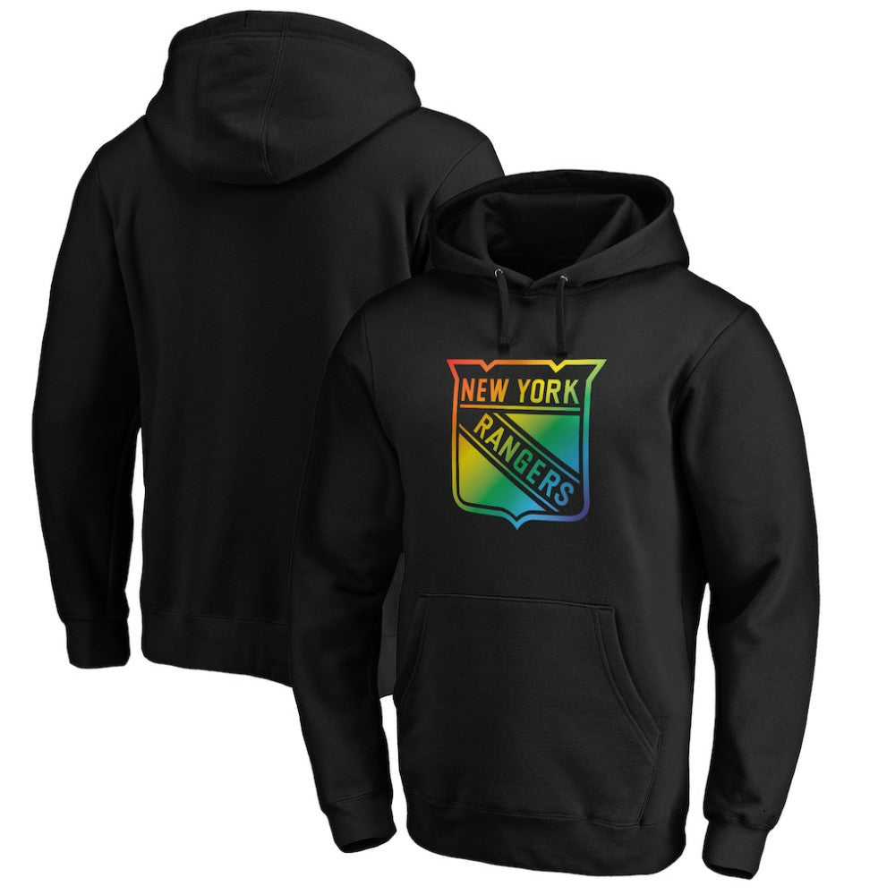 NHL New York Rangers Team Pride Logo Pullover Hoodie - Black