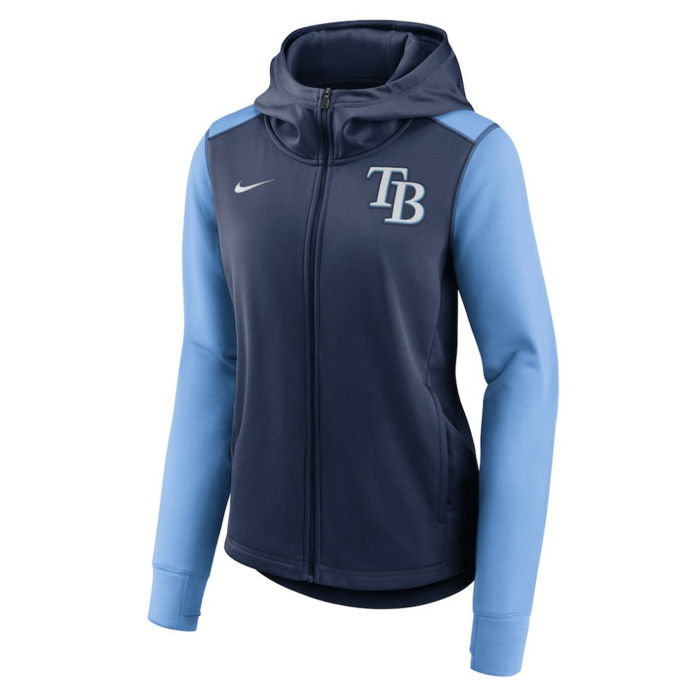 Tampa Bay Rays Nike Women's Authentic Collection Baseball Performance Full-Zip Hoodie - Navy/Light Blue Hoodies