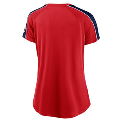 Washington Nationals Fanatics Women's Lineup League Diva Raglan Notch Neck T-Shirt - Red T-shirts