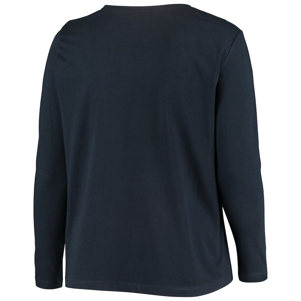 Chicago Bears Women's Plus Size Primary Logo Long Sleeve Scoop Neck T-Shirt Navy