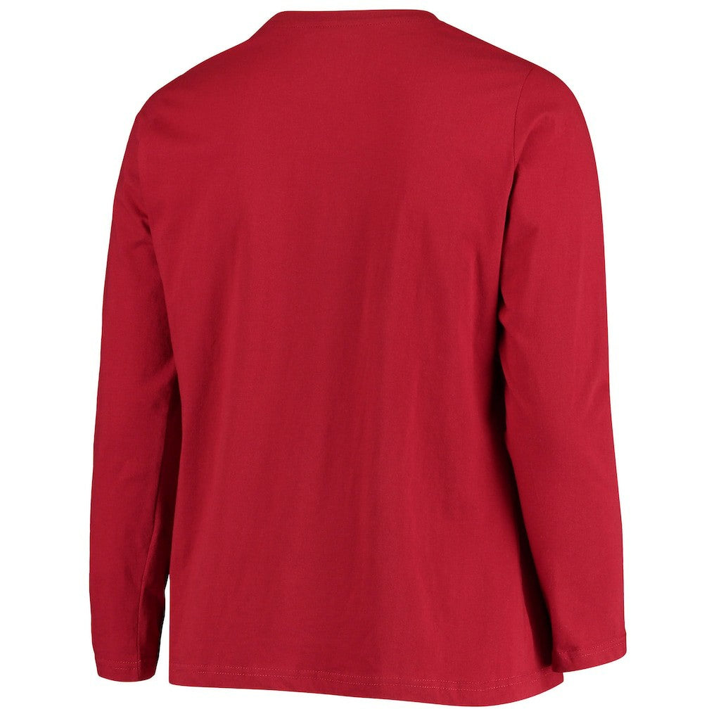 Arizona Cardinals Women's Plus Size Primary Logo Long Sleeve Scoop Neck T-Shirt Cardinal