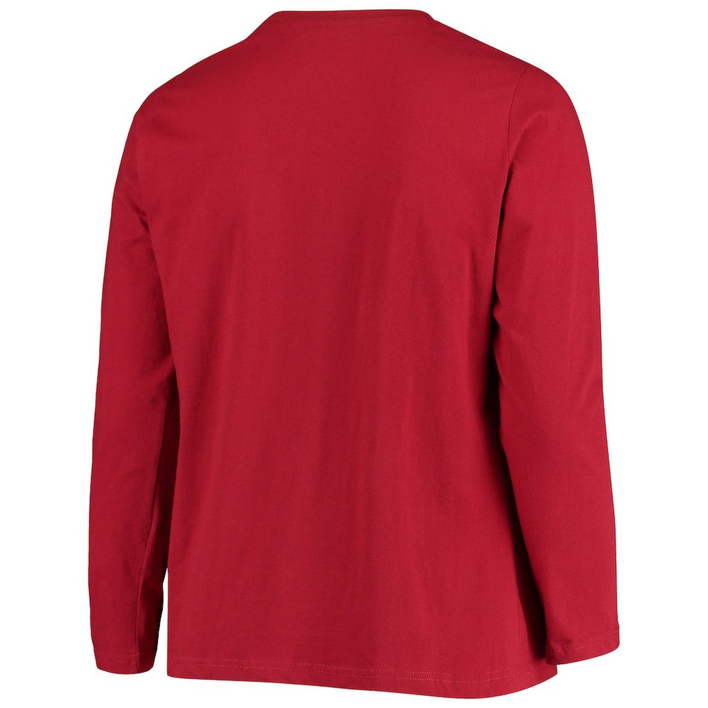 Arizona Cardinals Women's Plus Size Primary Logo Long Sleeve Scoop Neck T-Shirt Cardinal