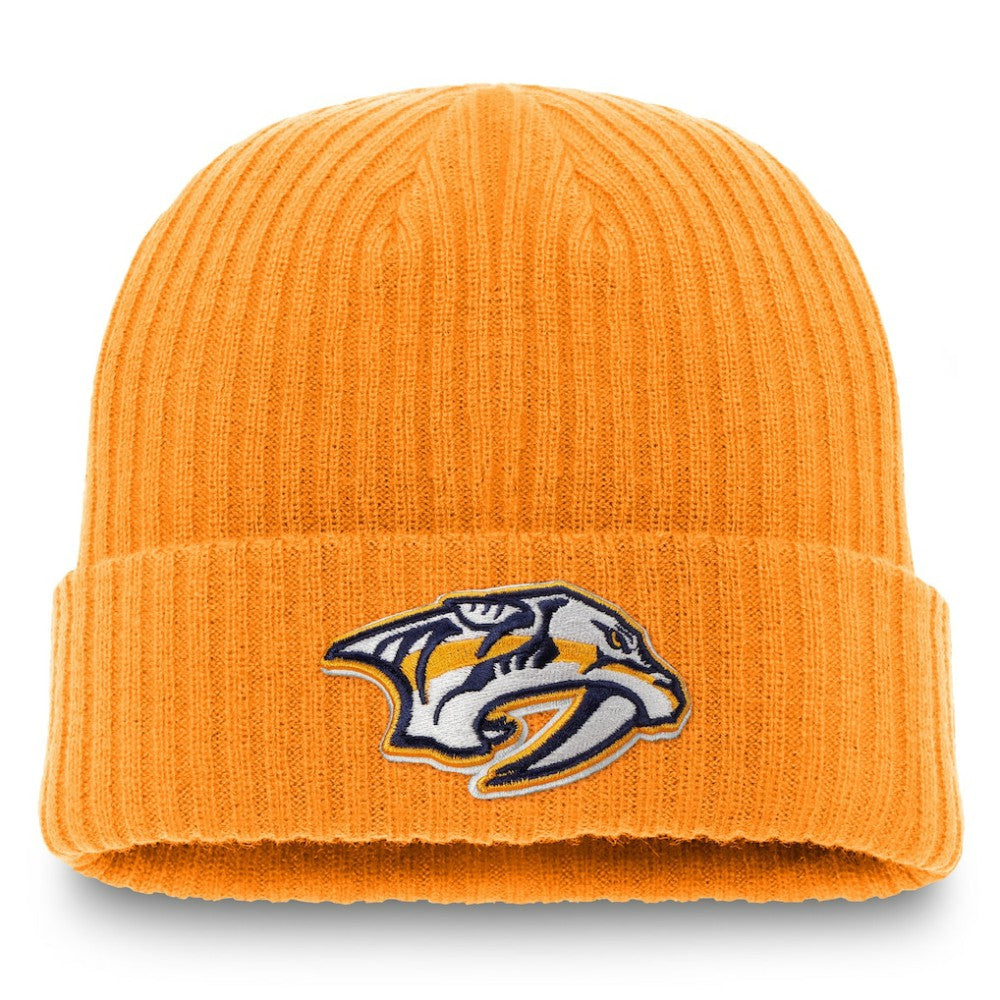 NHL Nashville Predators Fanatics Core Primary Logo Cuffed Knit Hat - Gold