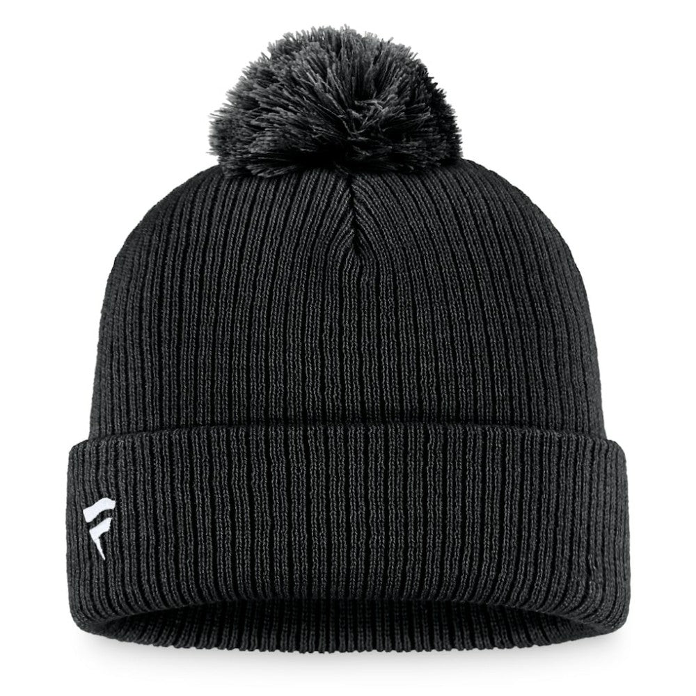 NHL Pittsburgh Penguins Fanatics Primary Logo Cuffed Knit Hat with Pom - Black