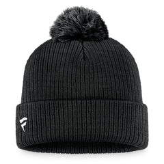 NHL Pittsburgh Penguins Fanatics Primary Logo Cuffed Knit Hat with Pom - Black