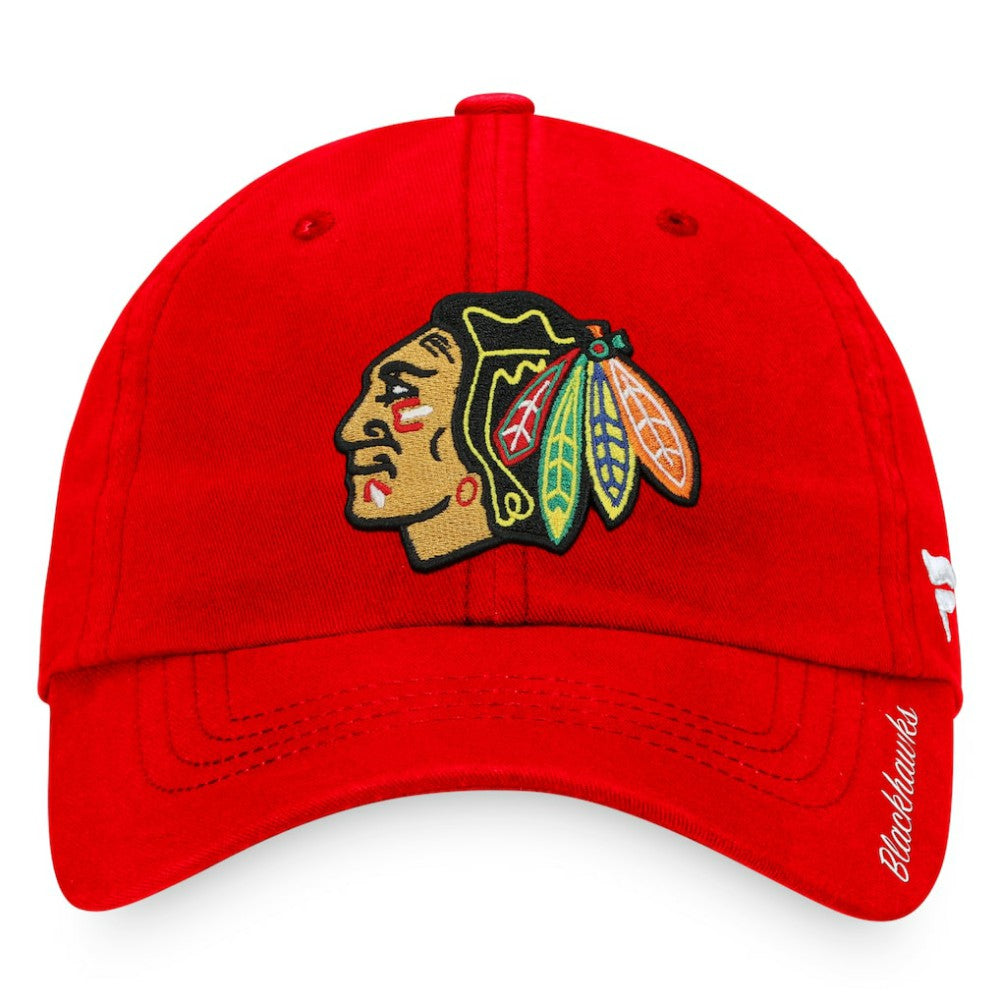 NHL Chicago Blackhawks Fanatics Women's Core Primary Logo Adjustable Hat - Red