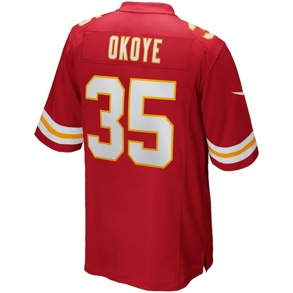 Christian Okoye Kansas City Chiefs Game Retired Player Jersey Red
