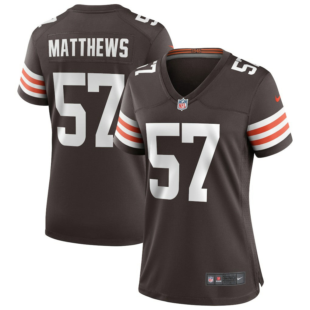 Clay Matthews Cleveland Browns Women's Game Retired Player Jersey Brown