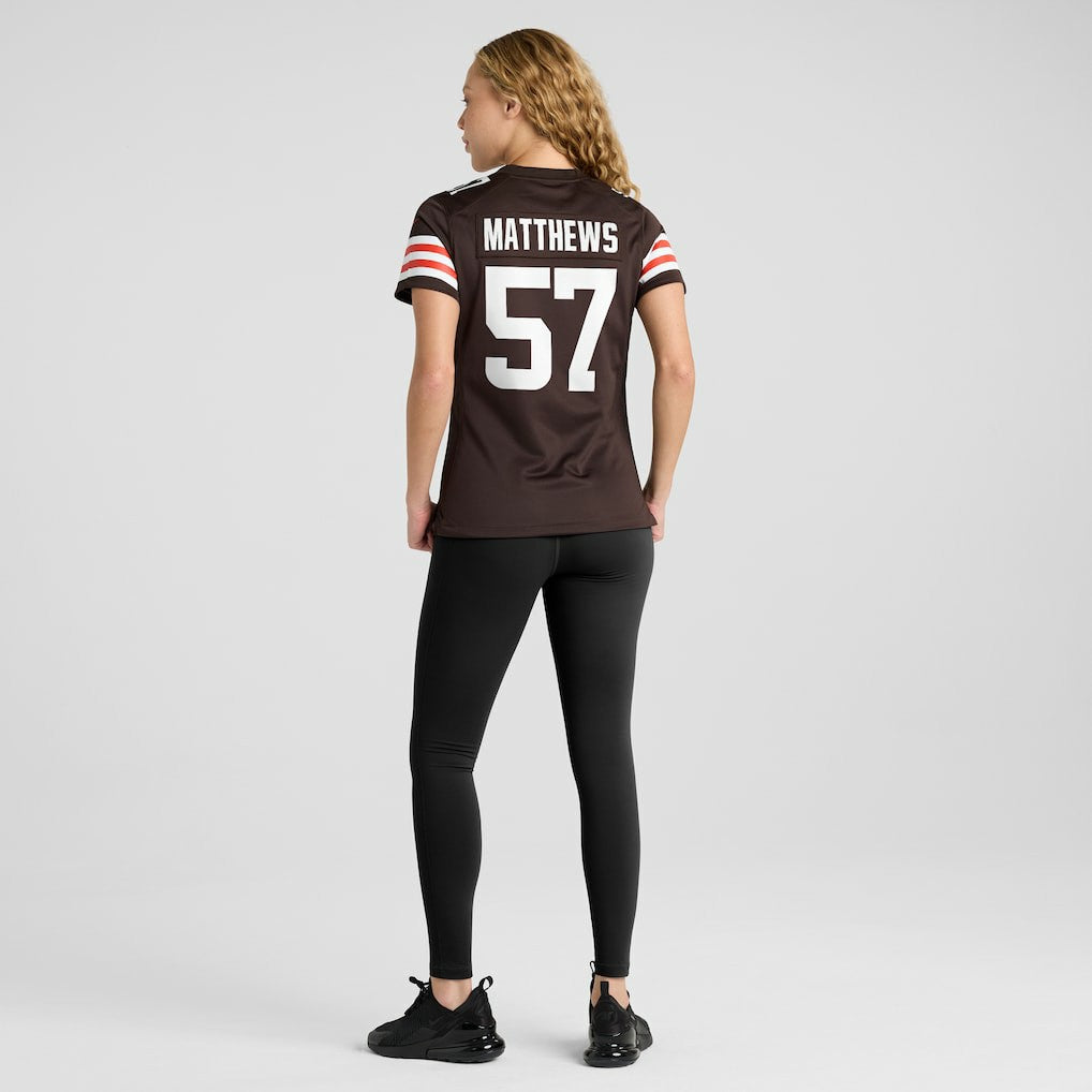 Clay Matthews Cleveland Browns Women's Game Retired Player Jersey Brown