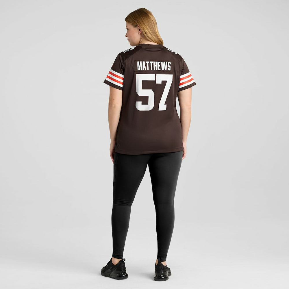 Clay Matthews Cleveland Browns Women's Game Retired Player Jersey Brown