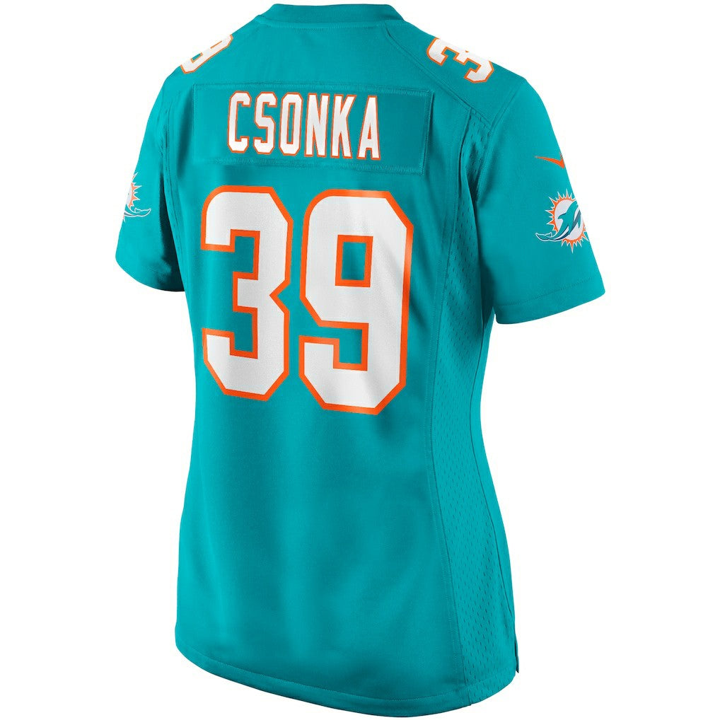 Larry Csonka Miami Dolphins Women's Game Retired Player Jersey Aqua