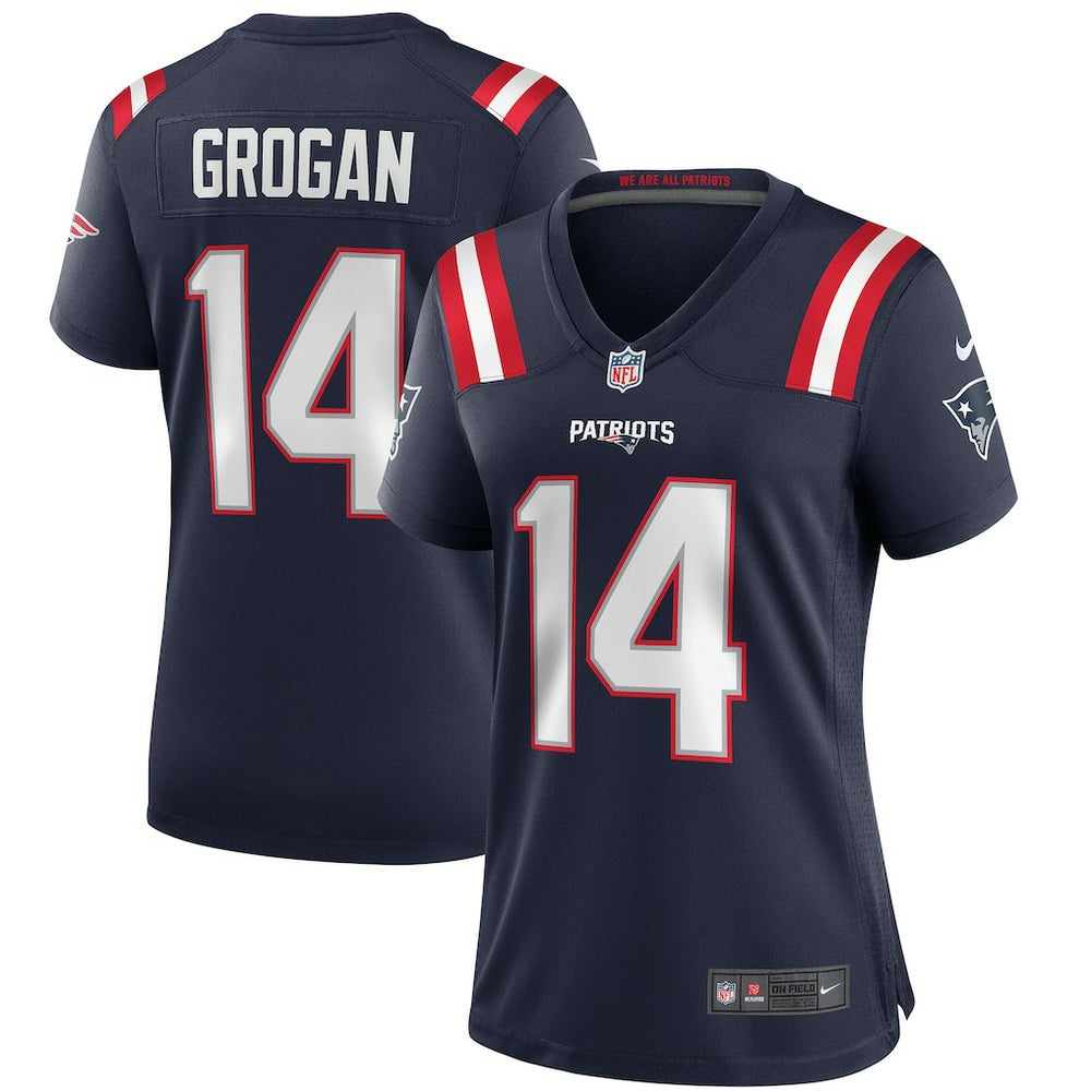 NFL Steve Grogan New England Patriots Women's Game Retired Player Jersey - Navy