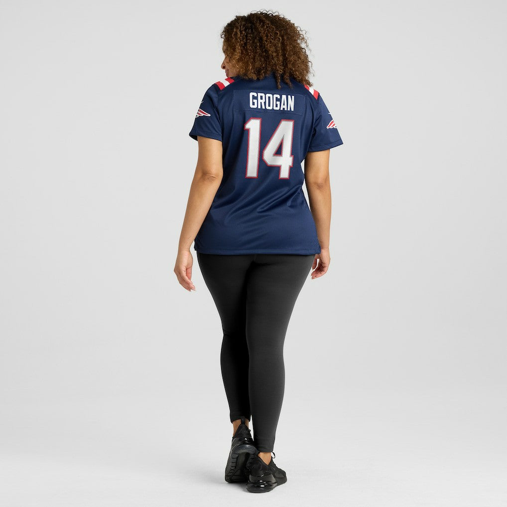 NFL Steve Grogan New England Patriots Women's Game Retired Player Jersey - Navy