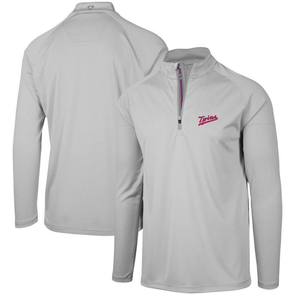 Minnesota Twins Levelwear Orion Historic Logo Raglan Quarter-Zip Jacket - Gray Jackets