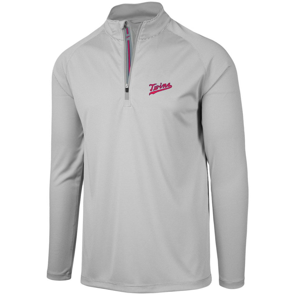 Minnesota Twins Levelwear Orion Historic Logo Raglan Quarter-Zip Jacket - Gray Jackets