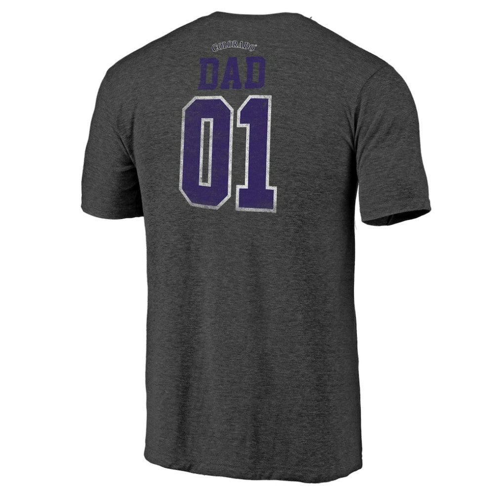 Colorado Rockies Father's Day Greatest Dad Tri-Blend T-Shirt - Black T-shirts