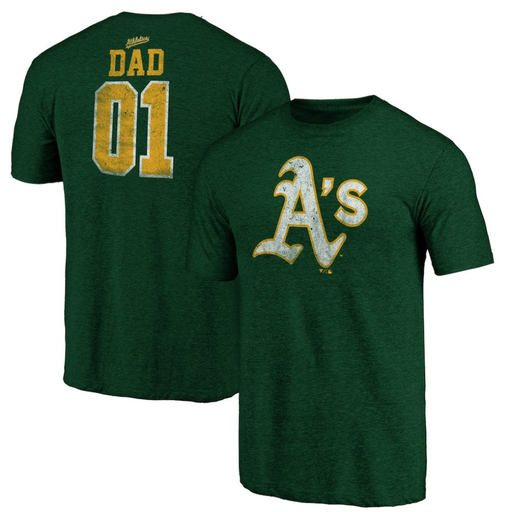 Athletics Father's Day Greatest Dad Tri-Blend T-Shirt - Green T-shirts