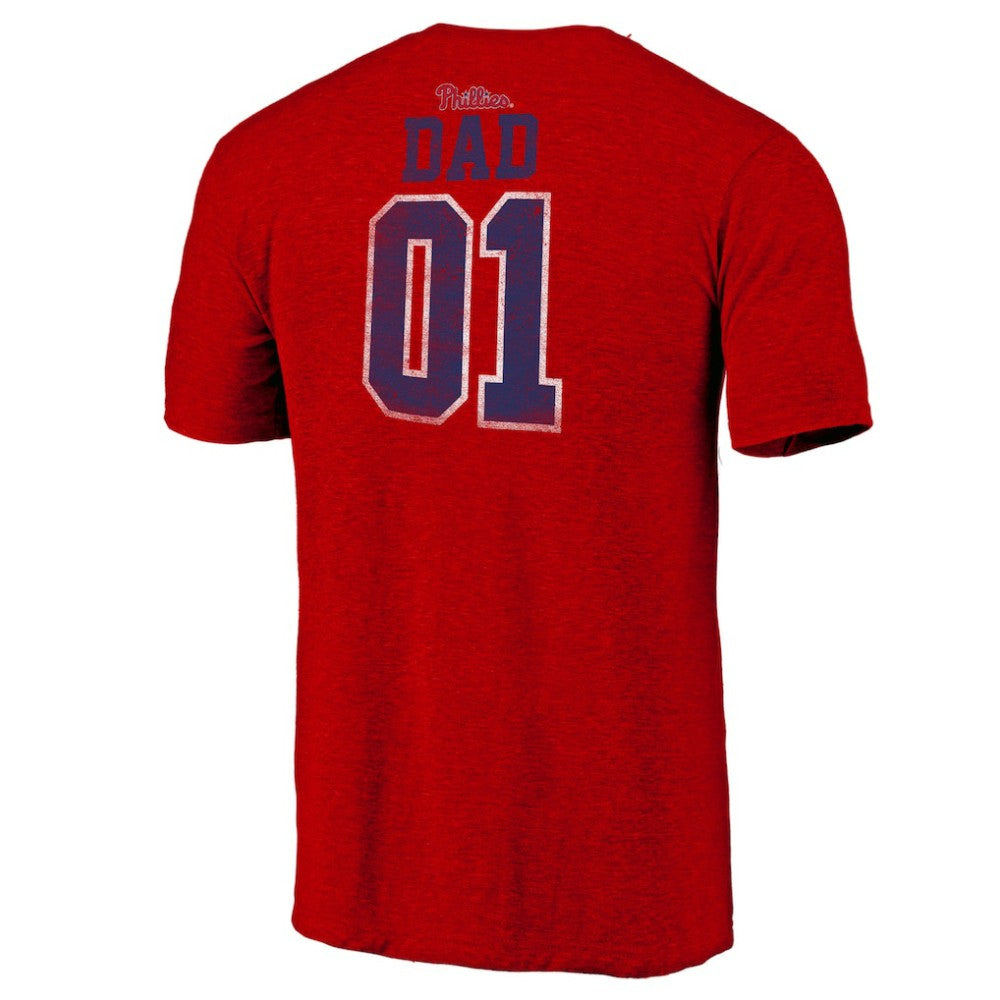 Philadelphia Phillies Father's Day Greatest Dad Tri-Blend T-Shirt - Red T-shirts