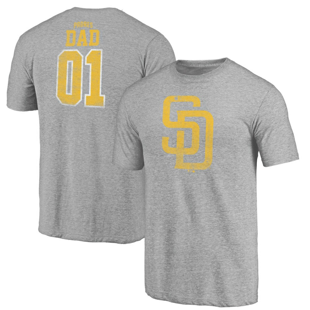 San Diego Padres Father's Day Greatest Dad Tri-Blend T-Shirt - Gray T-shirts