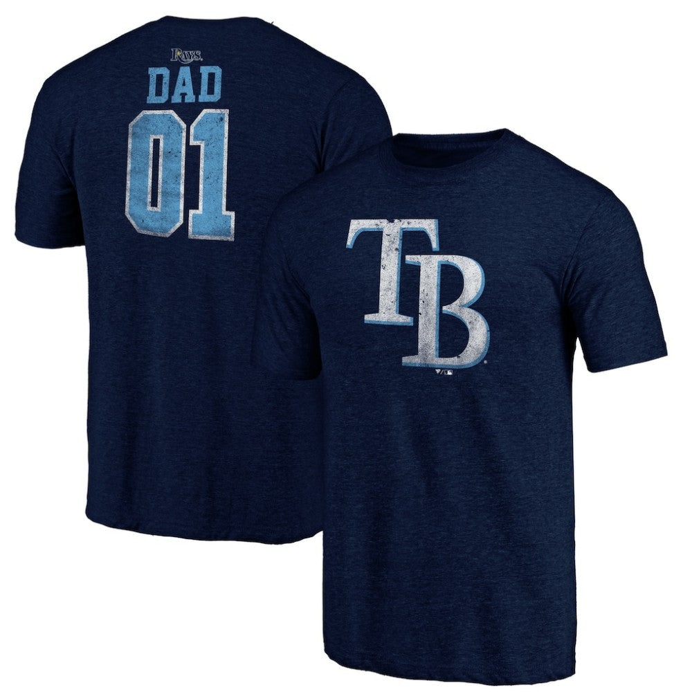 Tampa Bay Rays Father's Day Greatest Dad Tri-Blend T-Shirt - Navy T-shirts