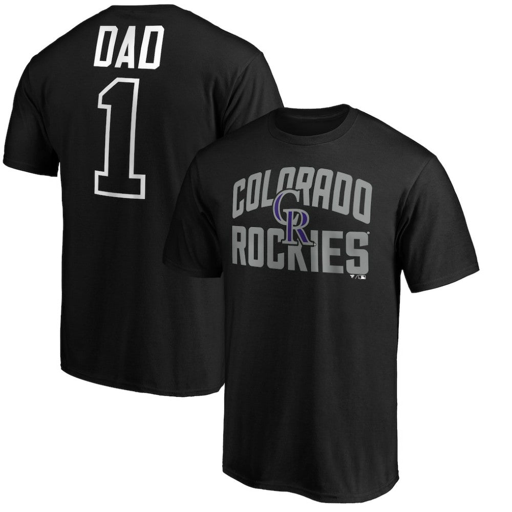 Colorado Rockies Father's Day #1 Dad T-Shirt - Black T-shirts